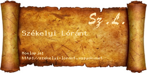 Székelyi Lóránt névjegykártya