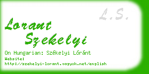 lorant szekelyi business card
